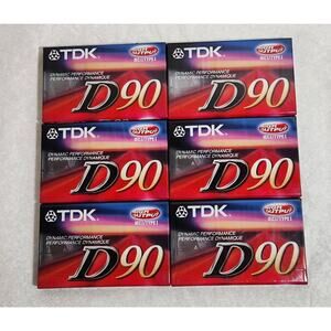 TDK D90 IECI Type I Dynamic Performance High Output Cassettes Lot of 6 Sealed